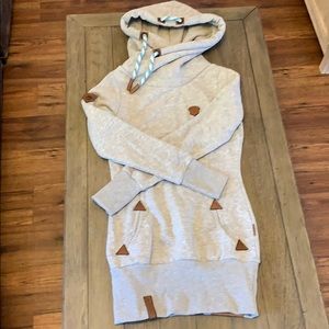 Naketano Lange IX Long Grey Hoodie